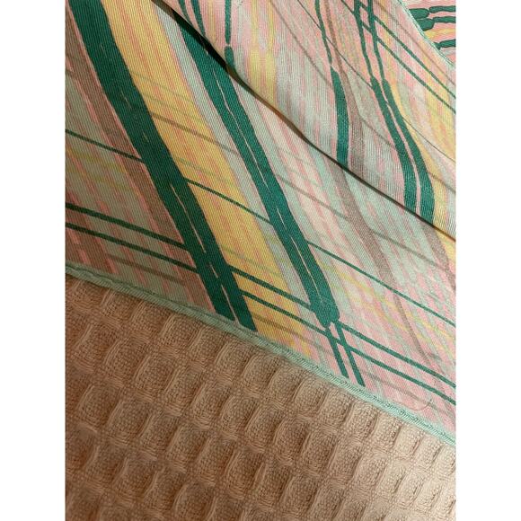 VTG Dorce Pastel Striped Mid Century Modern Style Neck Scarf 43 in by 13.5 in - Picture 8 of 14